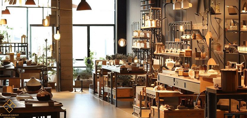 سبک صنعتی در دکوراسیون فروشگاه - طراحی دکوراسیون مغازه