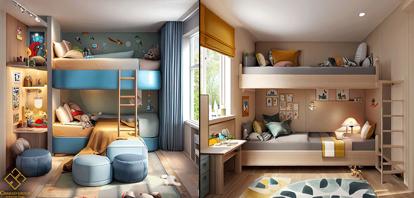 دکوراسیون اتاق برای دو فرزند - طراحی اتاق کوچک