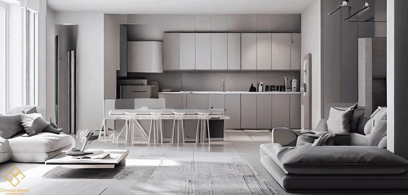 سبک مینیمال با تمرکز روی رنگ طوسی - طراحی داخلی مینیمال