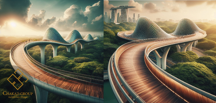 پل مواج هندرسون سنگاپور - طراحی پارامتریک