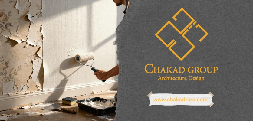 برداشتن لایه قدیمی - تعویض کاغذ دیواری