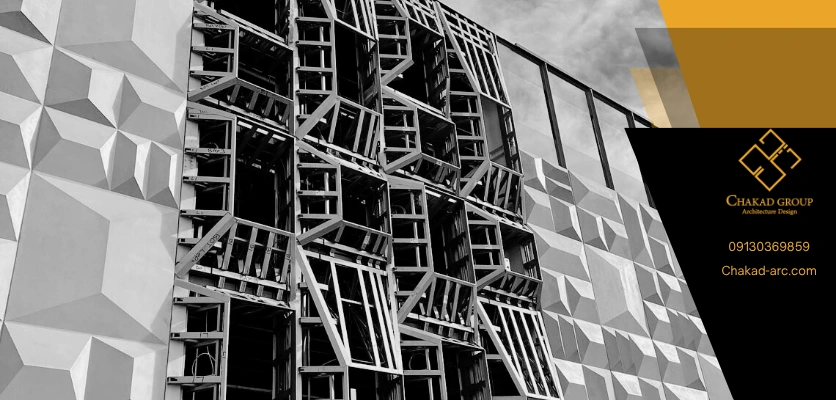 نمای سنگی ساختمان - شاسی کشی نما