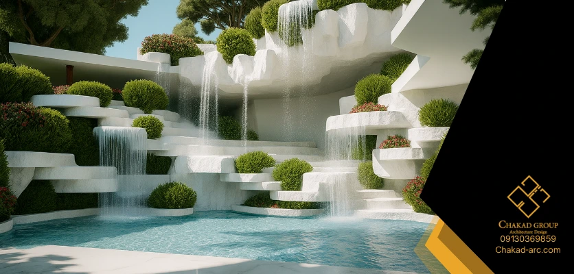 انتخاب مصالح و تکنیک - طراحی آبشار مصنوعی